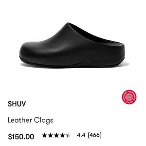 Fitflops black leather shuv clogs